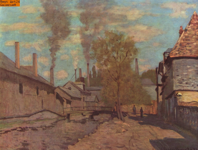 Der Bach von Robec nach Monet Gemäldeimitation